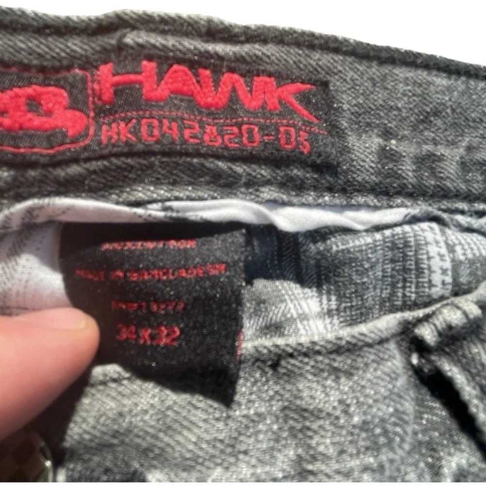 Tony Hawk Gray Distressed Faded Jeans Men's‎ 34X32 Vintage Y2K Skater Grunge